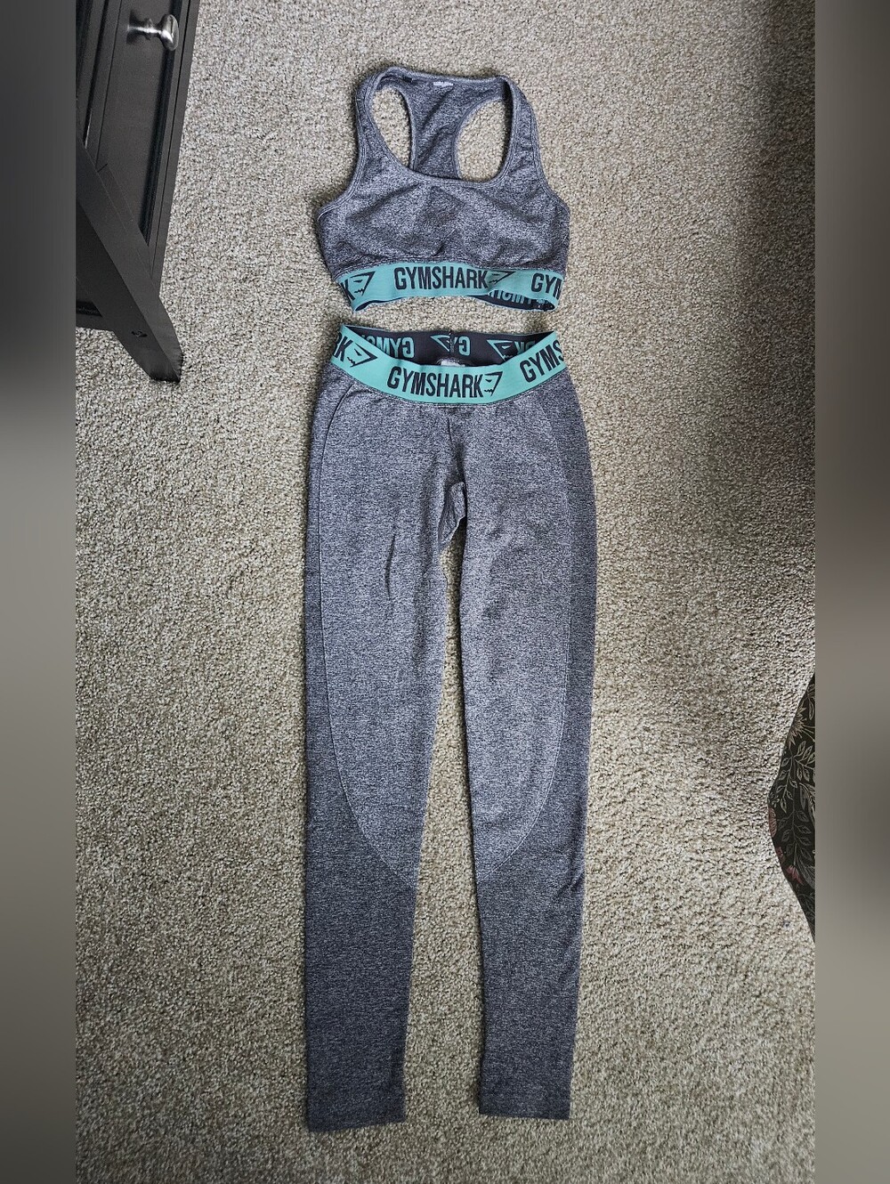 Gymshark Grey Seamless Leggings And Bra Set